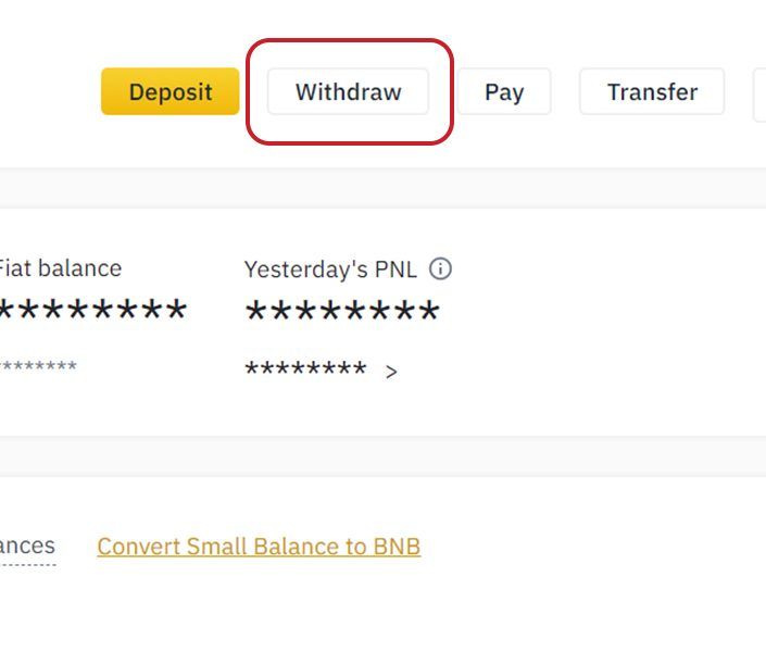1. Click on 'Withdraw' to access your currencies