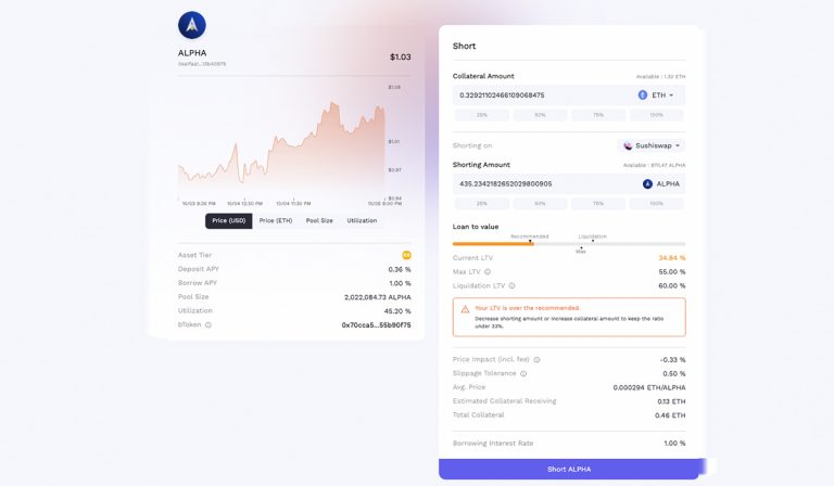 Beta Finance Interface