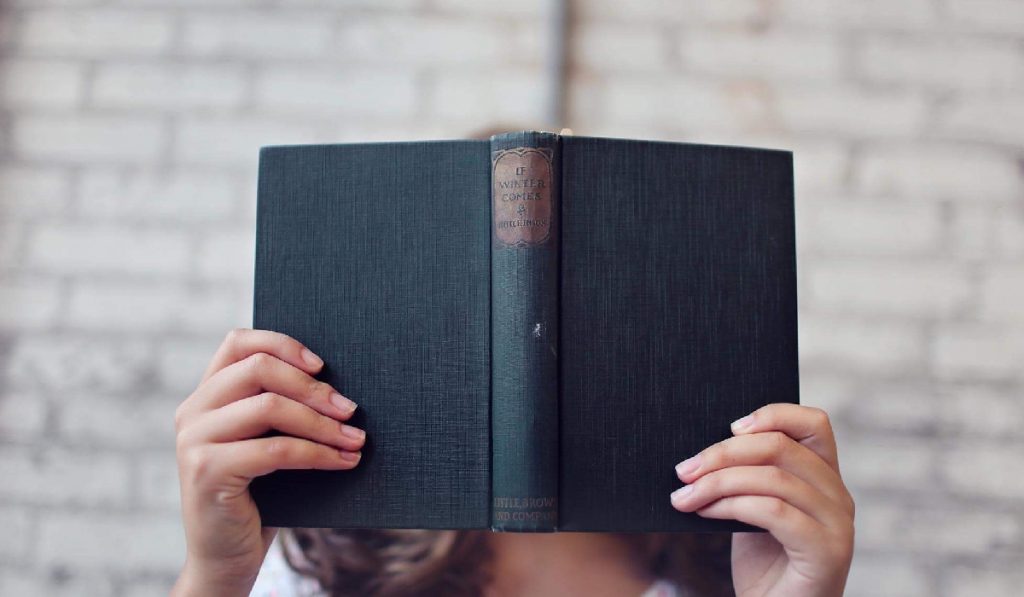 reading a book