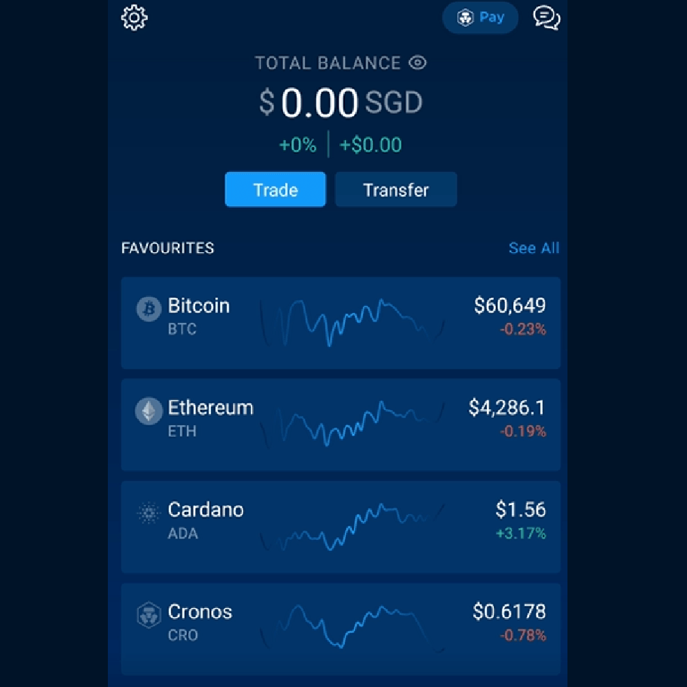 Step #3: Verify your Crypto.com account, then click on the settings icon on the top left corner of the app.