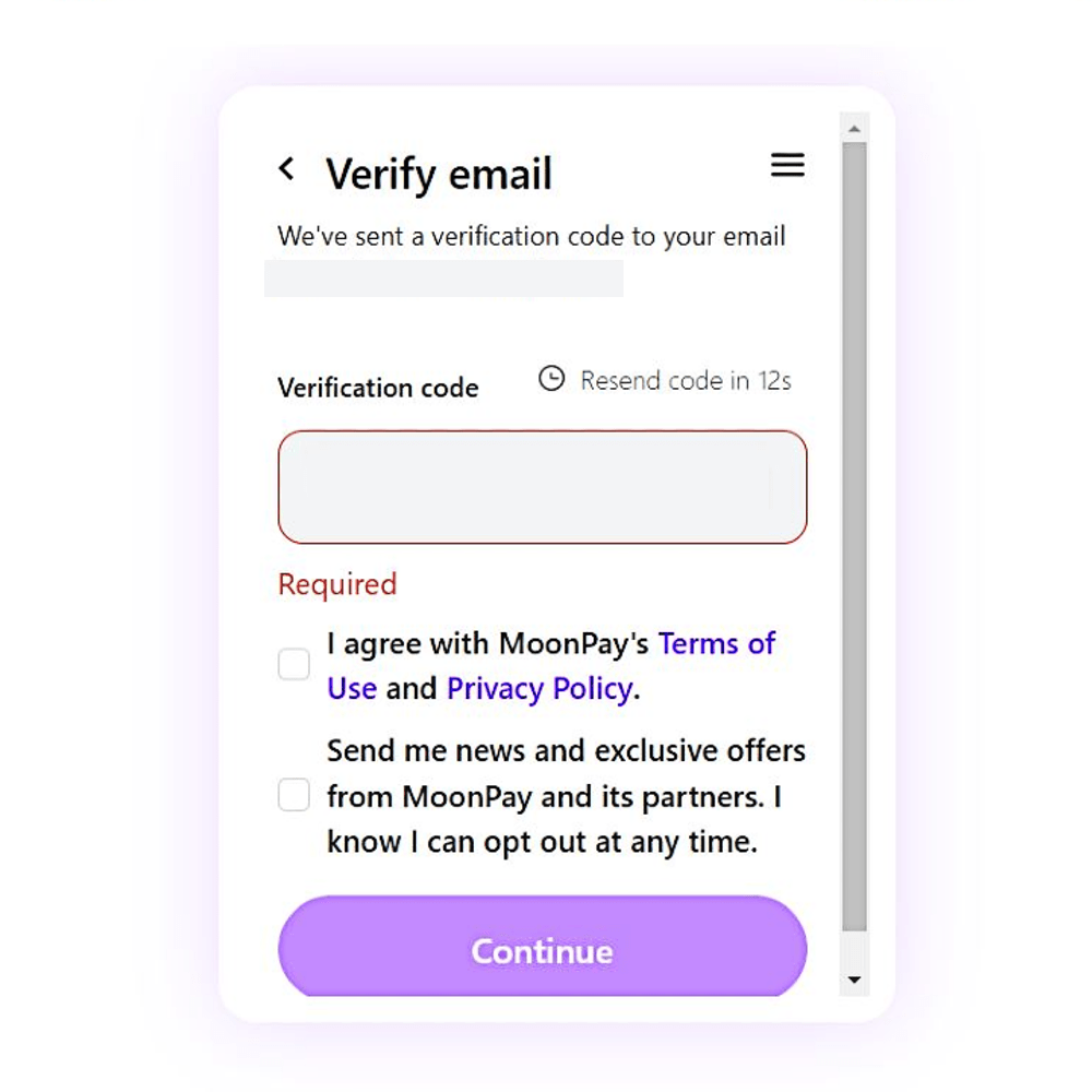 Step #4: Enter the verification code.