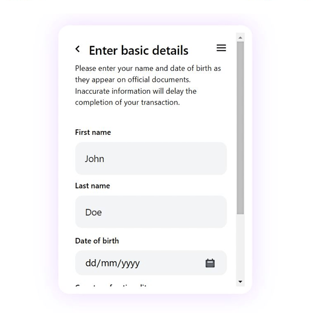 Step #5: Key in your personal details.