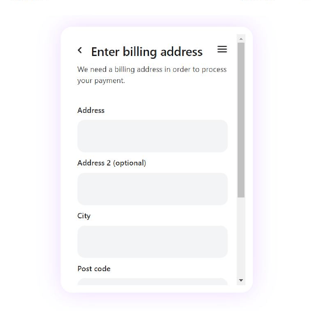 Step #6: Add your billing address.