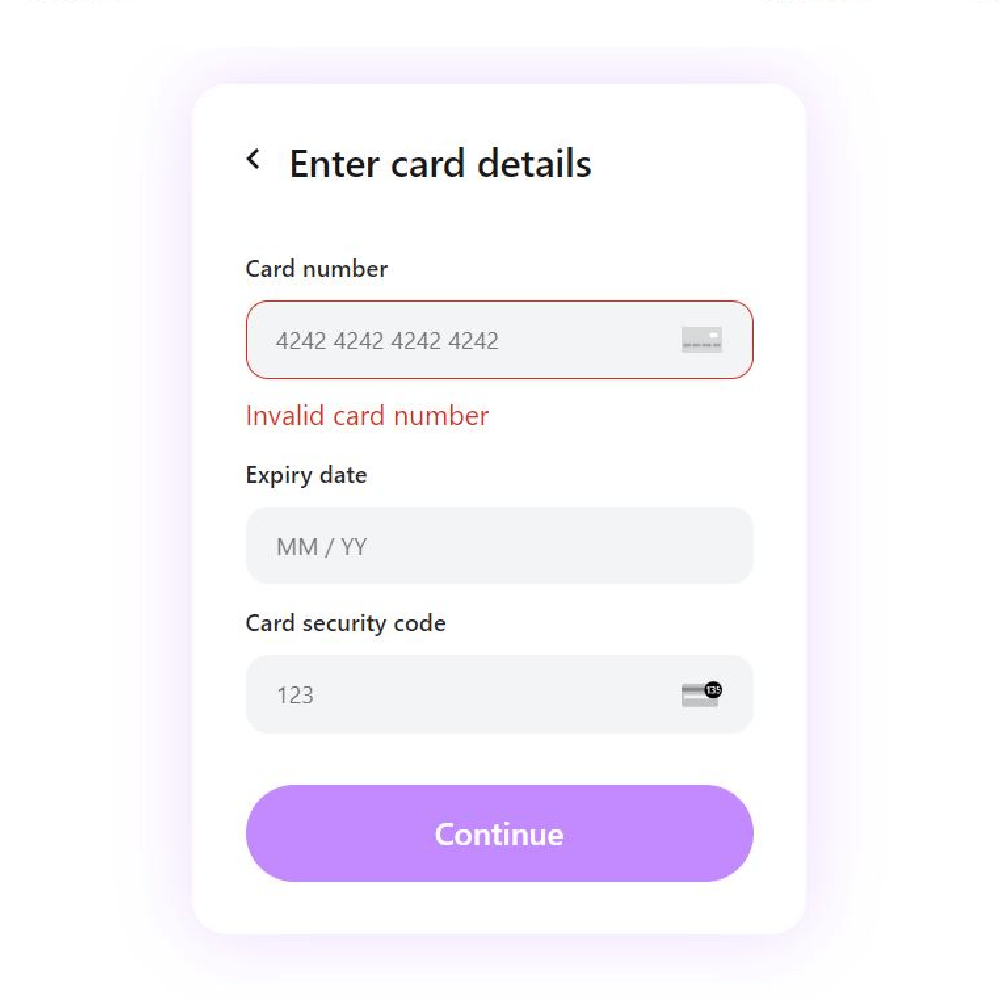 Step #8: Enter your card details.