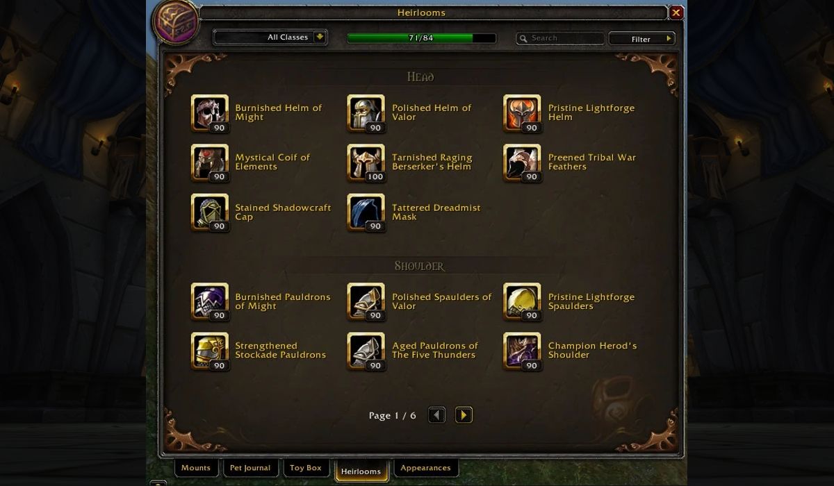 Heirlooms soulbound tokens world of warcraft