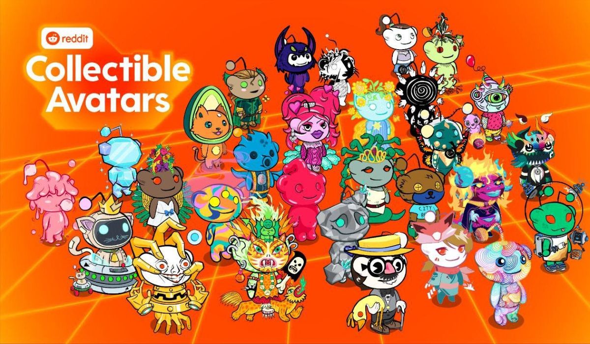A picture showing different digital collectible avatars on Reddit